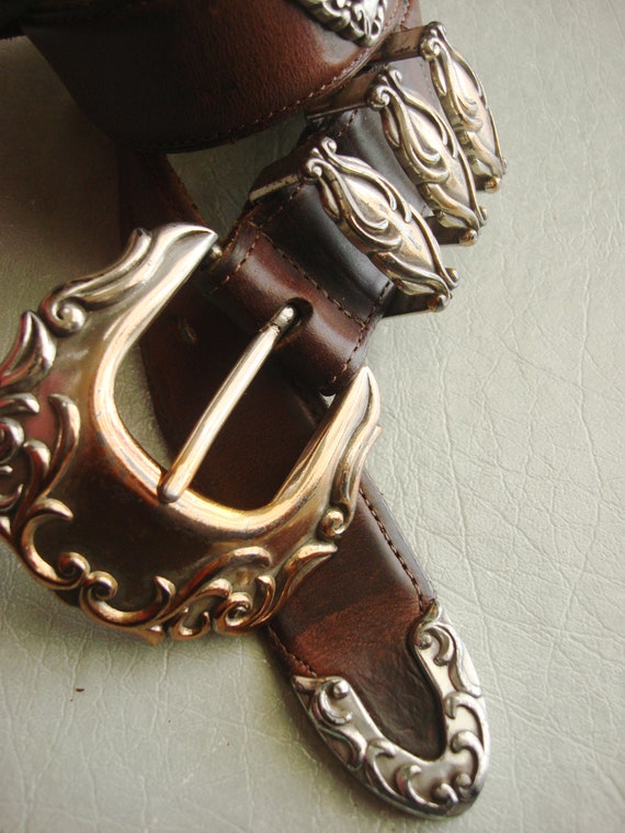 LEATHER ORNATE CONCHO Belt - image 5