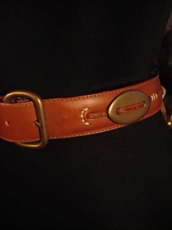 DKNY BROWN LEATHER Belt - Etsy display picture 1