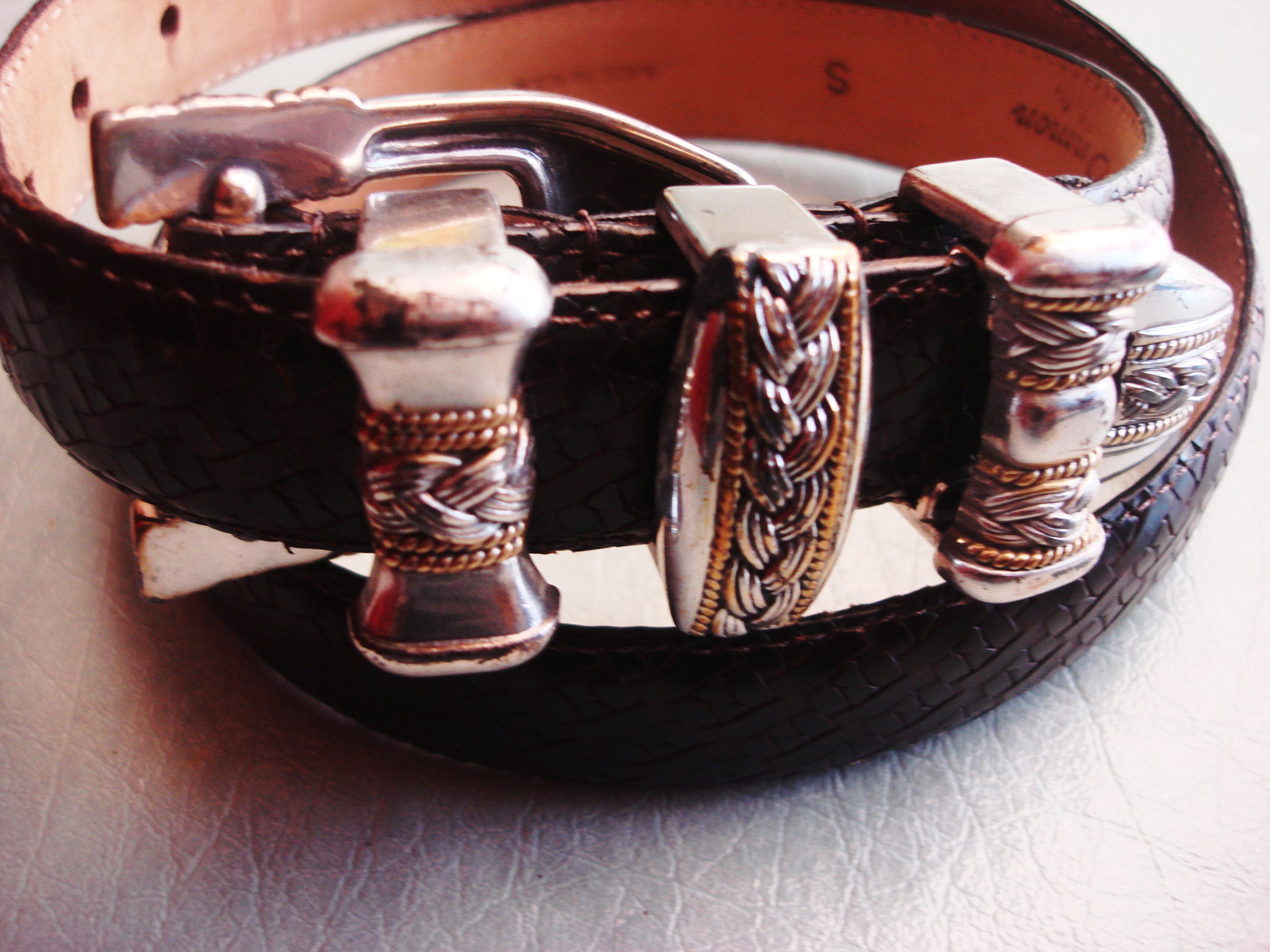 Enmon Leather Western‎ Vintage Belt Made In USA Italian Calfskin Large 3166 Chic IMG_0005.jpg?v=1670362660&  main image 2