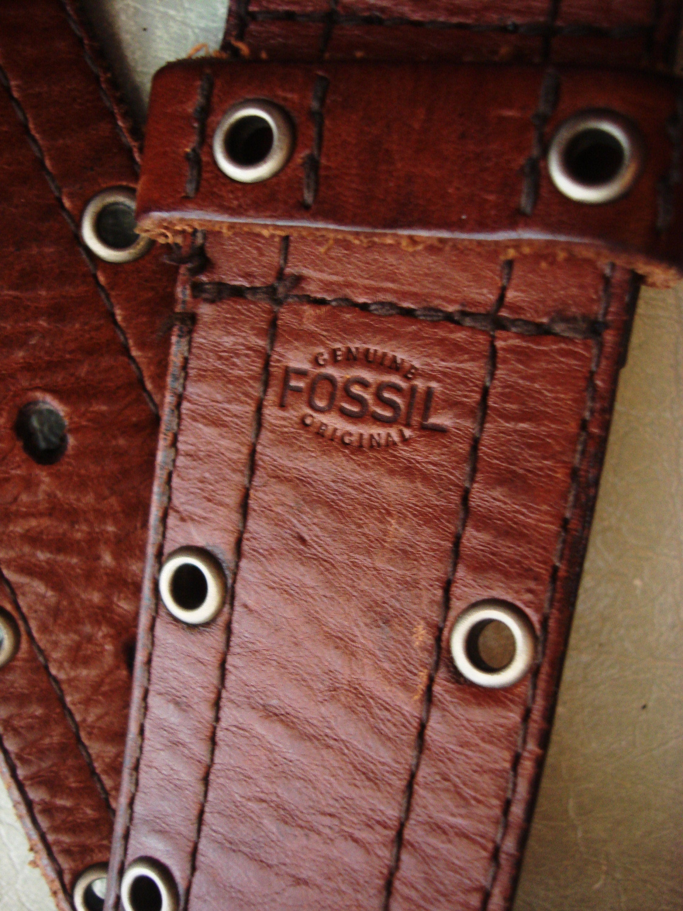 FOSSIL Wide Brown LEATHER BELT - Etsy display picture 1