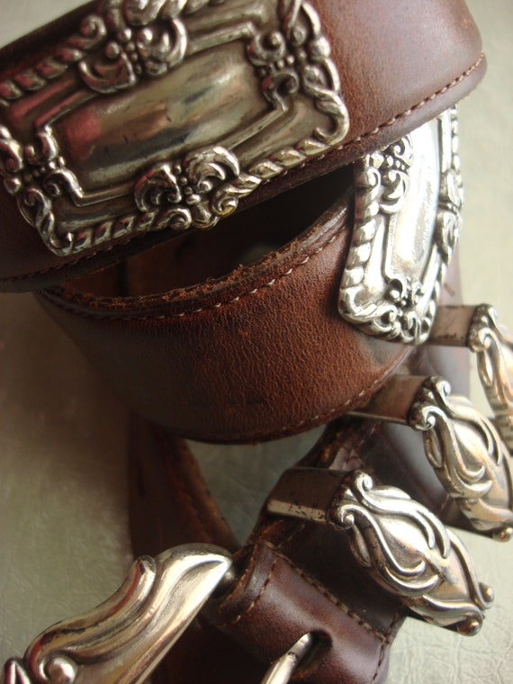 LEATHER ORNATE CONCHO Belt - image 2