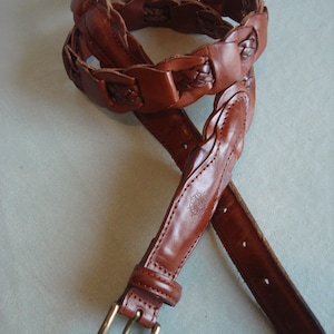 MEN LEATHER Skinny BRAIDED Belt