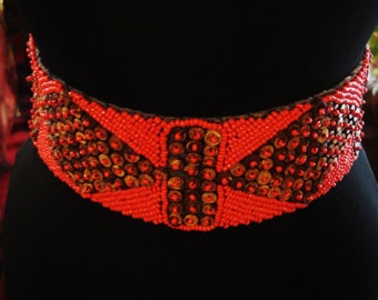 RED BEADED BELT