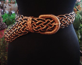 80s Black Leather Dangling Chain V Belt | 1980s Embellished  display picture 3
