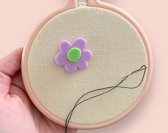 Dopamine Flower Cute Fun - Keeper Magnet  - Cover Minder - Needle Keeper - Cross Stitch - Affordable Needle Minders - Gothic Embroidery