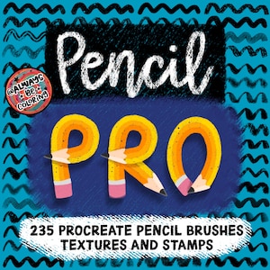 Set di pennelli Procreate Pencil Pro, 235 pennelli per illustrazioni digitali e scritte, schizzi, ombreggiature e pennelli per texture di carta, oltre a timbri