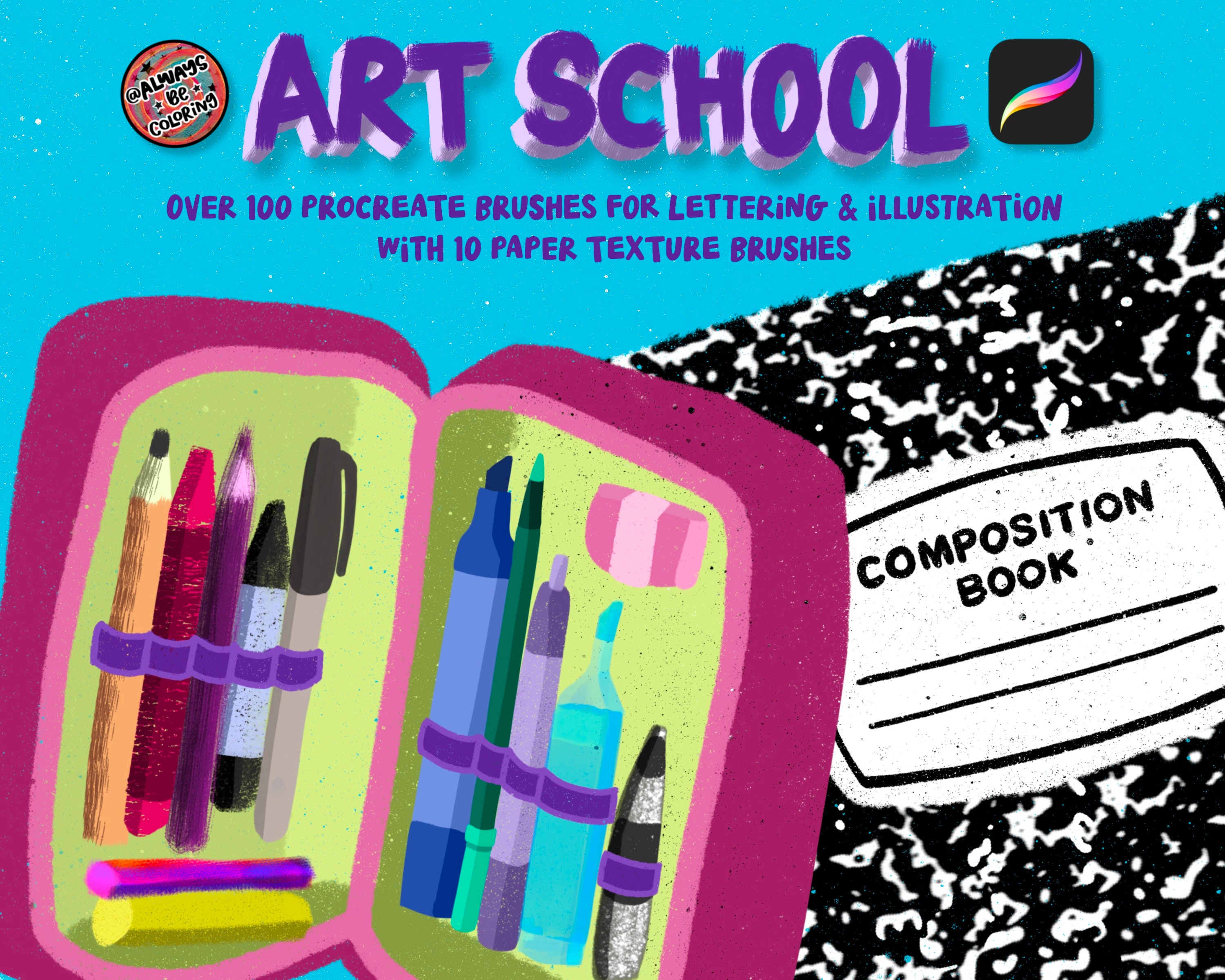 Over 100 Procreate Brushes for Lettering, Illustration. Sketching.with ...