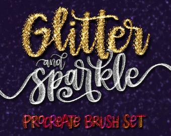 75 Realistic Glitter Procreate Brushes for Lettering, Illustration. With 2 Procreate Color Palette! Color Changing Brushes Digital brush set