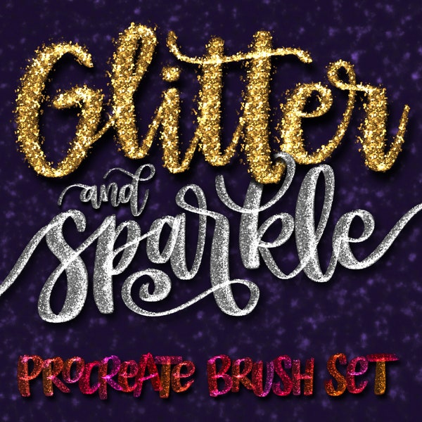 75 Realistic Glitter Procreate Brushes for Lettering, Illustration. With 2 Procreate Color Palette! Color Changing Brushes Digital brush set