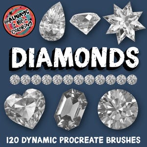 120 Procreate Diamond Brushes for Digital Illustration & Jewelry Design, plus metallic brushes Procreate Fashion Design, Gem Stone Brush Set