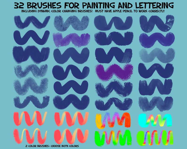 50 Procreate Oil Painting Brushes & 30 Canvas Texture Brushes ...
