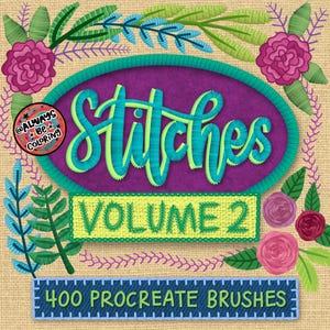 400 Stitch Procreate Brushes, Fabric Seamless Texture Brushes, Clothing Fashion Procreate Brushes, Digital Embroidery Brush Set, Stitching