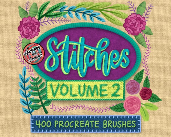 400 Stitch Procreate Brushes, Fabric Seamless Texture Brushes, Clothing Fashion Procreate Brushes, Digital Embroidery Brush Set, Stitching