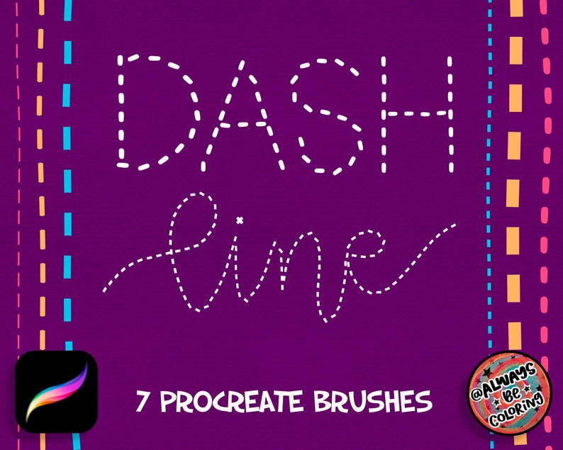 7 Procreate Dash Line Brushes Procreate Border Brushes Etsy