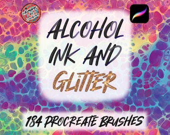 Procreate Alcohol Ink Bundle with Brushes, Stamps, Paper Textures, Blending Brushes, Ink Splatters, Color Palettes, Digital Paint Brushes