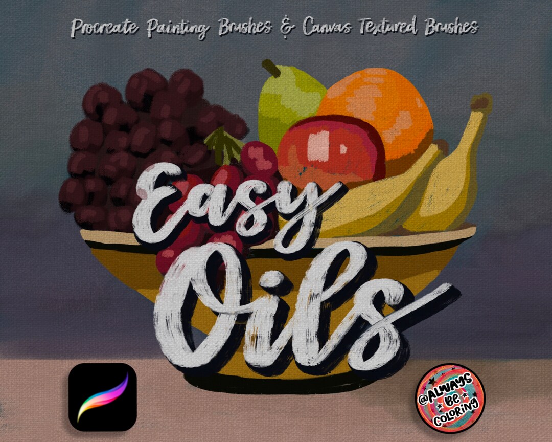 50 Procreate Oil Painting Brushes & 30 Canvas Texture Brushes ...