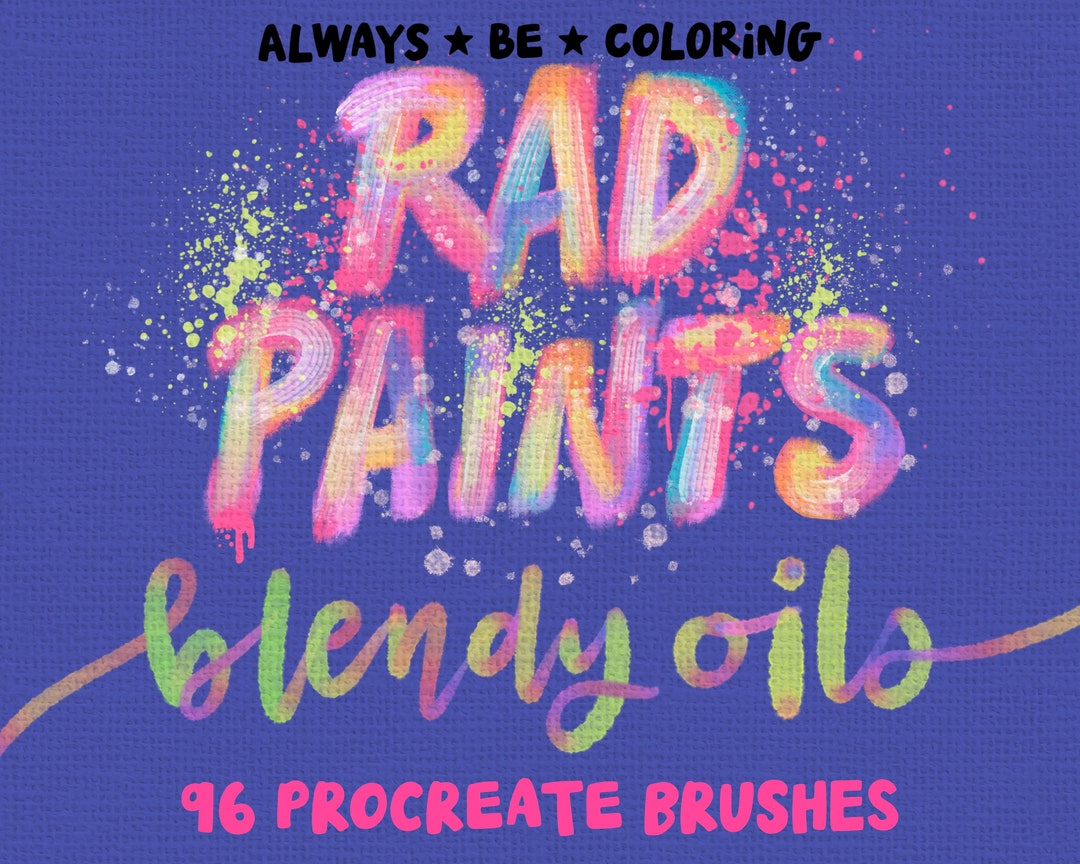 96 Oil Paint Procreate Brushes for Lettering, Illustration, Digital