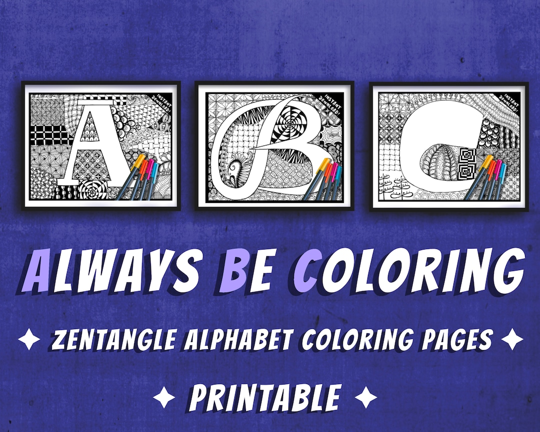 Printable ABC Coloring Book Pages for Adults and Children - Etsy