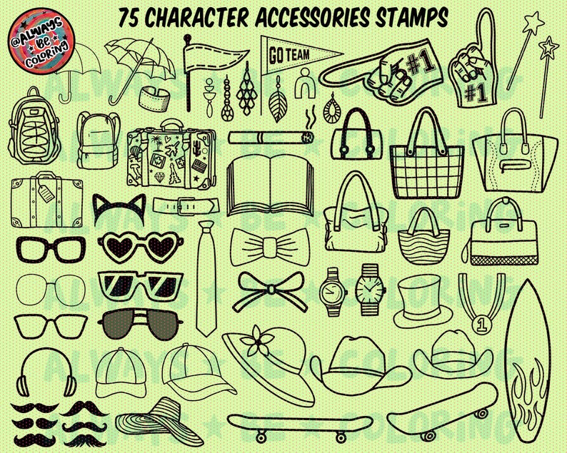 ¡Conjunto de creación de personajes de mascota retro para Procreate! ¡280 sellos para Procreate, 45 pinceles de semitonos, texturas y patrones sin costuras! Caras, cuerpos, brazos, piernas imagen 6