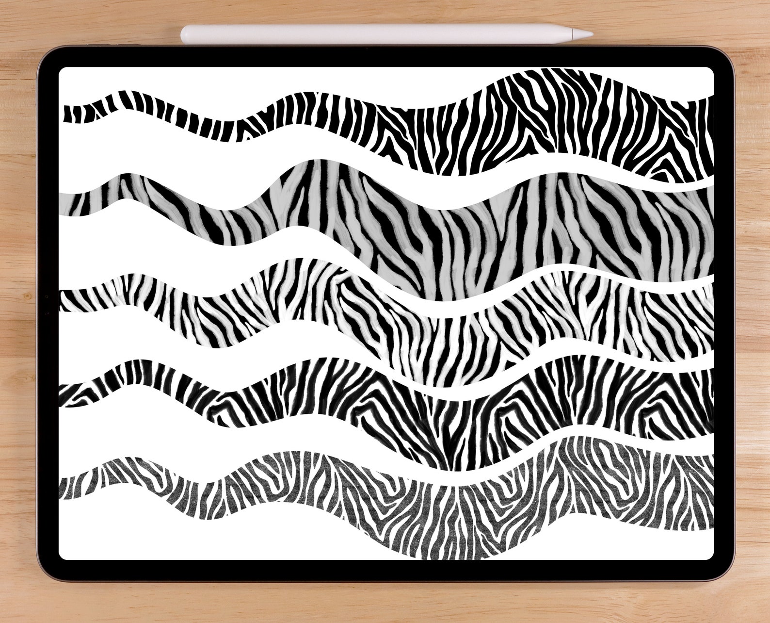 6 Zebra Print Procreate Lettering Brushes! Animal Print Brushes ...