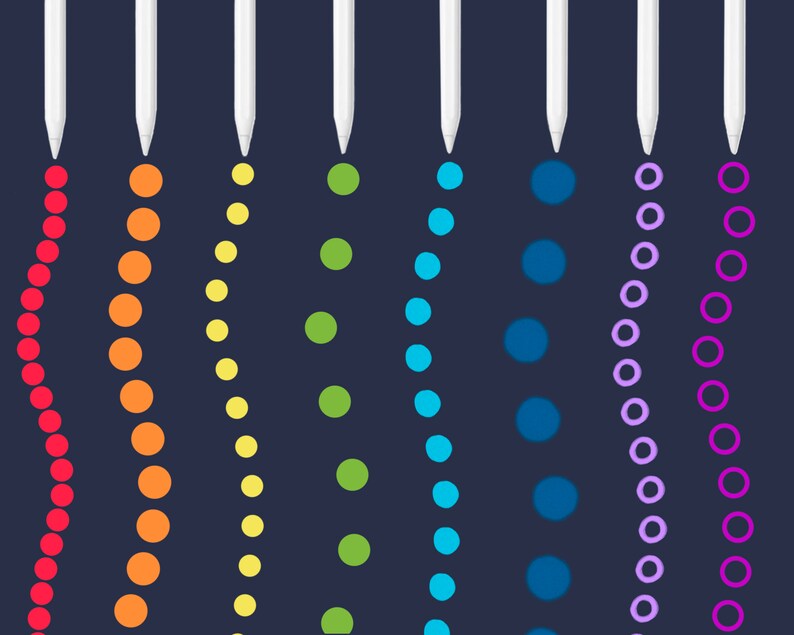 10 Procreate Dot Line Brushes Procreate Border Brushes Etsy