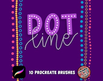 10 pincéis Procreate Dot Line! Pincéis de borda Procreate, pincéis de letras, letras Procreate, conjunto de pincéis de borda, pincéis digitais