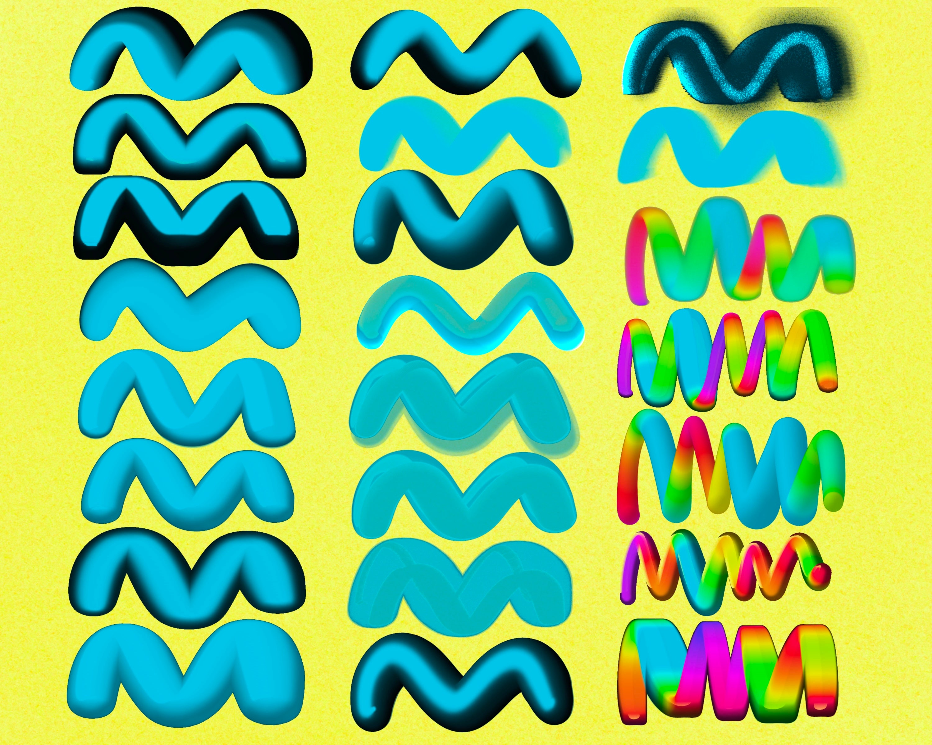 50 3D Procreate Brushes With Lettering Practice Workbook! Three ...