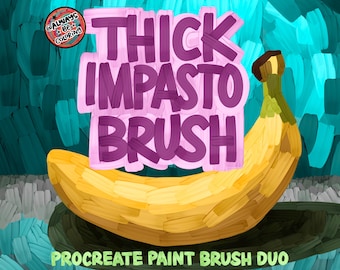 2 Realistic Procreate Impasto Thick Oil Painting Brushes, Digital Paint Brush Set, Texture Brushes, Instant Digital Download