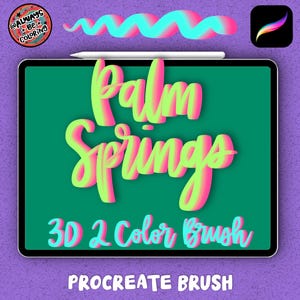 One Procreate 3D Two Color Brush for Lettering and Digital Illustrations, Procreate Lettering Brush, Three Dimensional Digital Art Brush