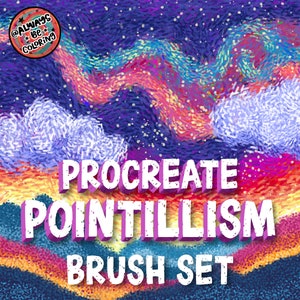 90+ Procreate Pointillism Brushes for lettering & illustration! Halftone, shading, stippling brushes plus unique color changing brushes