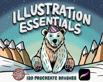 120 Procreate Essential Illustration Brushes: Sketching, Shading, Drawing, Lettering, Hatching, Paper & Canvas Texture Brushes