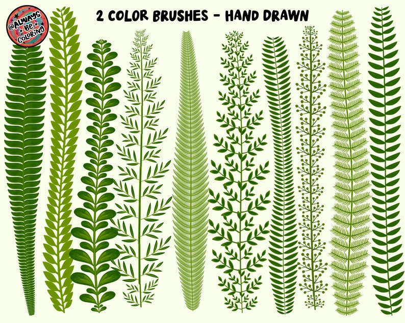 100 Procreate Leaves and Greenery Brushes! Realistic Foliage Brushes ...