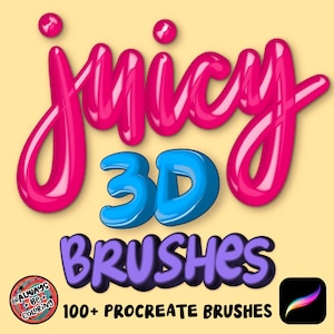 Über 100 Juicy 3D Procreate Pinsel für Lettering & Digital Art, Dreidimensionaler Digital Procreate Pinsel, Lettering Brush Pack, BENUTZERHANDBUCH