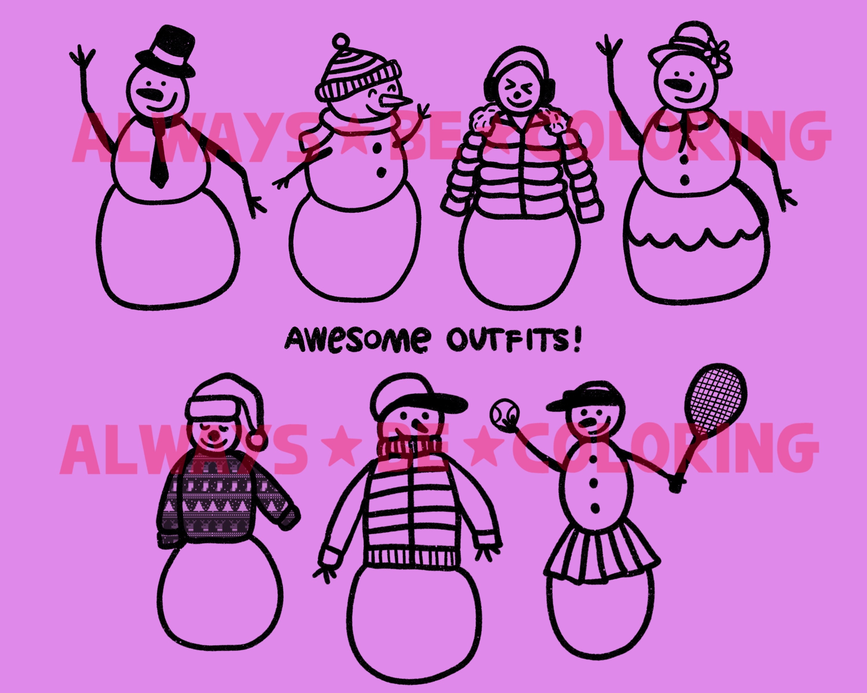 Procreate Christmas Holiday Snowman Set, 21 Procreate Stamp Brushes, 4 ...