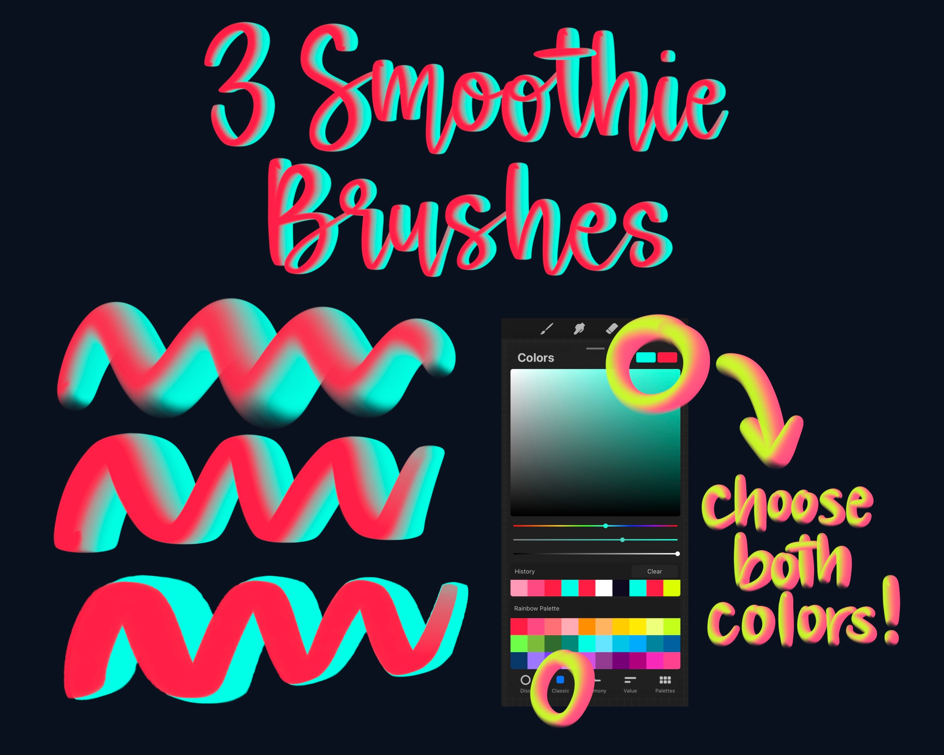 50 3D Procreate Brushes With Lettering Practice Workbook! Three ...