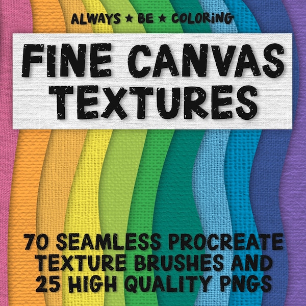 70 Premium Procreate Canvas Texture Brushes & 25 High Quality Canvas Texture PNGs. Realistic Canvas texture brush set for digital paintings