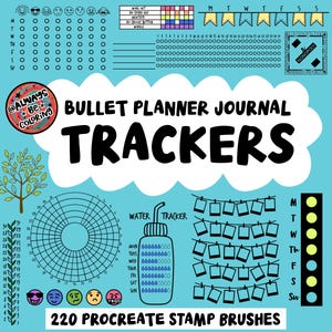 220 Procreate-tracker-stempels voor digitale planners en tijdschriften, kalenderstempels, gewoonte-tracker-stempels, stemmings-tracker-stempels, watertrackers