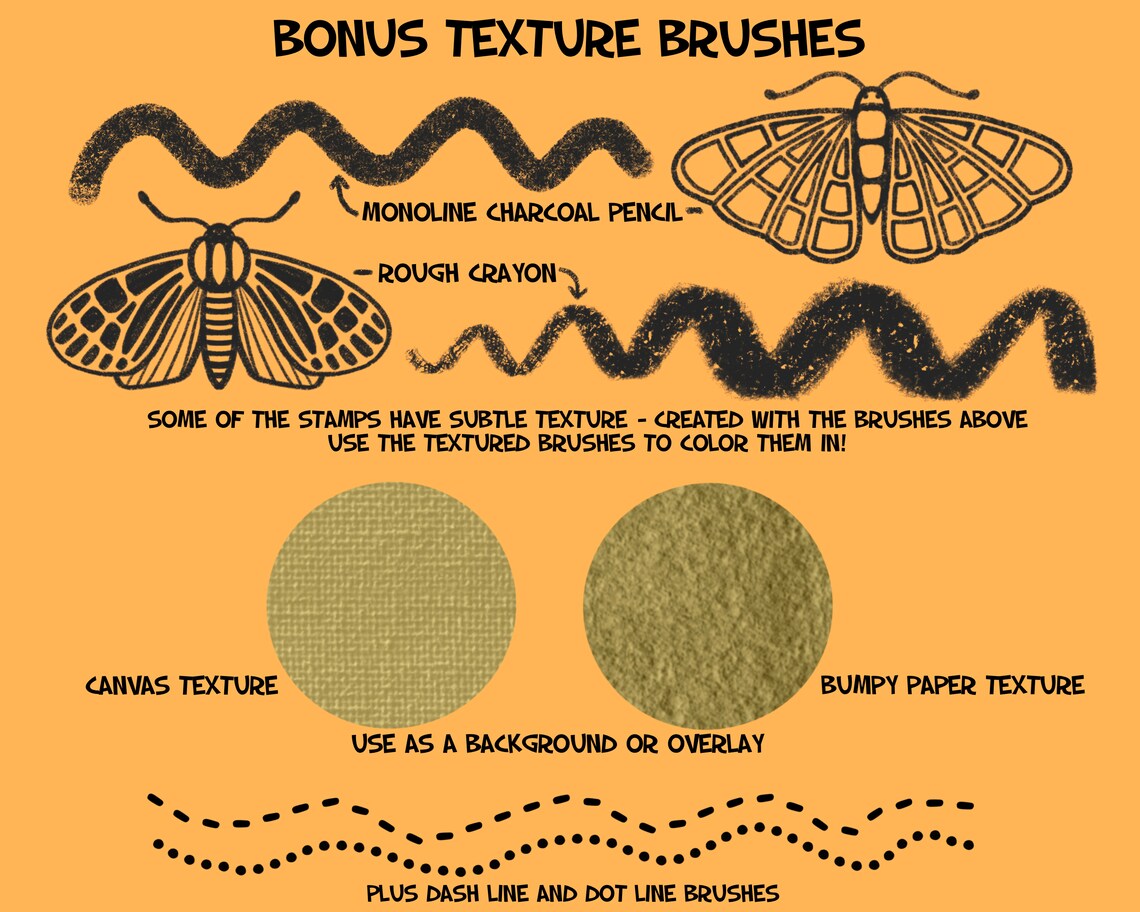 120 Hand Drawn Procreate Stamp Brushes With Butterflies & - Etsy