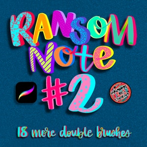 Ransom Note #2! 18 More Unique Double Procreate Brushes, Choose Both Colors!  Pattern brushes texture brushes lettering brushes for IPad art