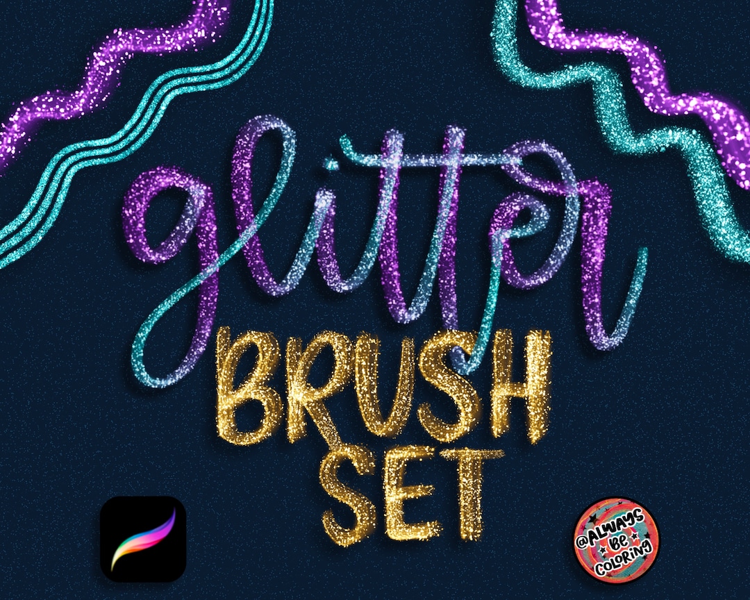 12 Glitter Procreate Brushes for Lettering, Illustration. With Free ...
