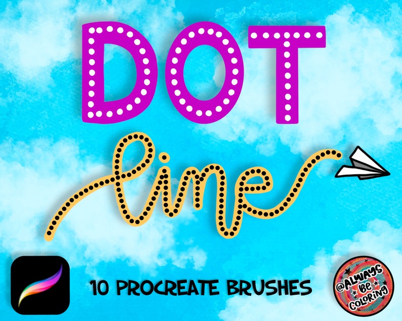 10 Procreate Dot Line Brushes Procreate Border Brushes Etsy