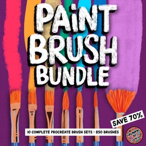 Save 70%! 850 Procreate Paint Brushes, Oil Paint Brushes, Watercolor Procreate brush, paper & canvas texture, Realistic Paint Brush Set