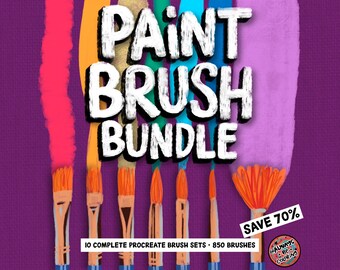 Save 70%! 850 Procreate Paint Brushes, Oil Paint Brushes, Watercolor Procreate brush, paper & canvas texture, Realistic Paint Brush Set