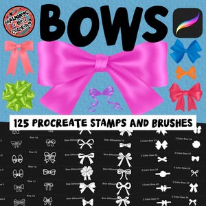 125 pennelli e timbri per fiocco Procreate, pennelli per texture di carta Procreate, pennelli per fiocchi per capelli, pennelli per nastri Procreate, design della moda Procreate