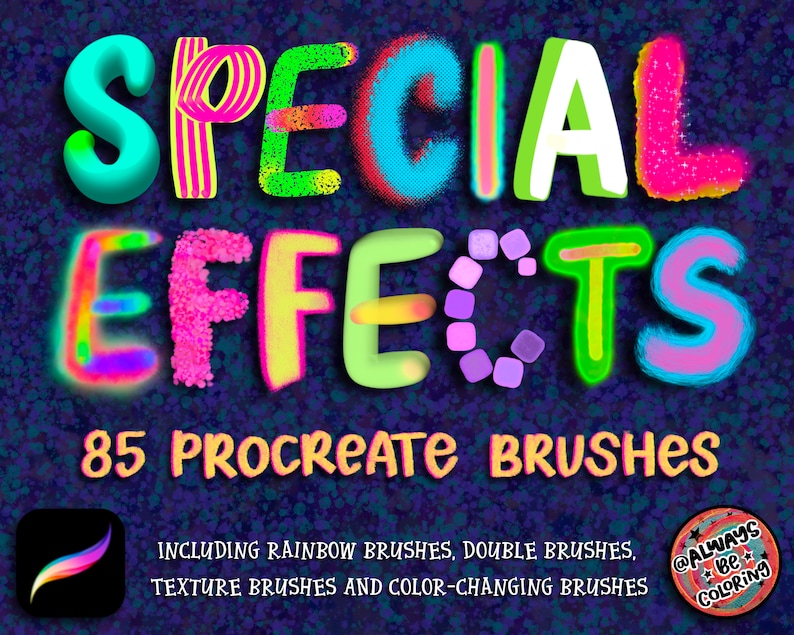 85 Special Effects Procreate Brushes for Lettering Etsy