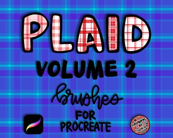 25 Plaid Pattern Procreate Brushes! Fabrics Brushes, Texture Brushes, Christmas Holiday Pattern Brushes, for Lettering and Illustrations