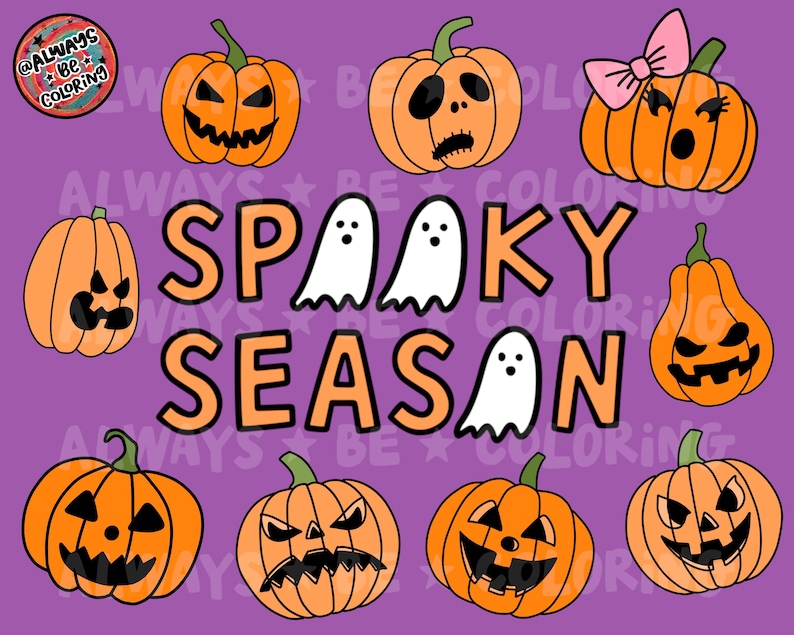 110 Hand Drawn Procreate Pumpkin Stamp Brushes, Halloween Procreate