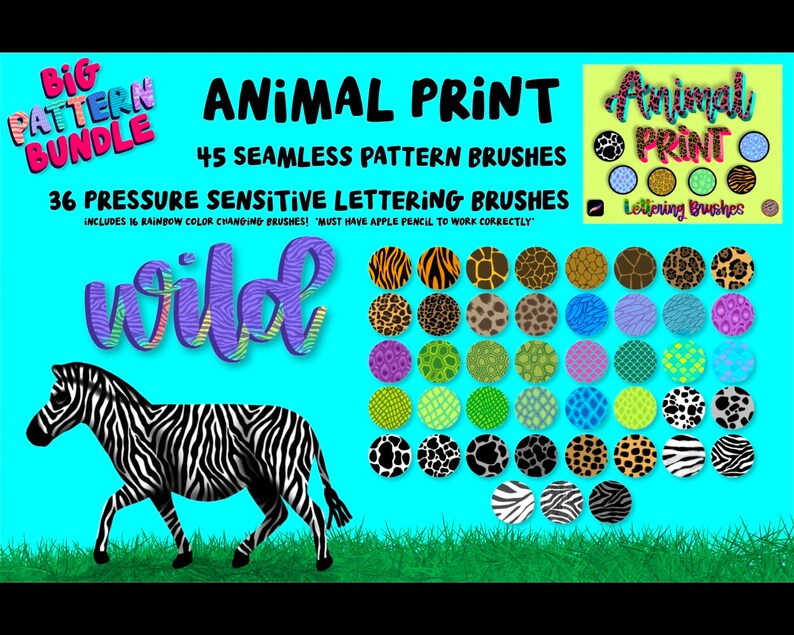 Commercial License Big Pattern Procreate Brush Bundle Save 60%! Over ...