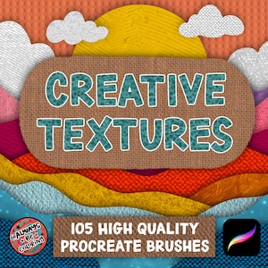 105 Procreate Texture Overlay Brushes, Sketching & Shading Brushes, Procreate Grunge Textures, Canvas, Paper, Fabric, Noise Texture Brushes