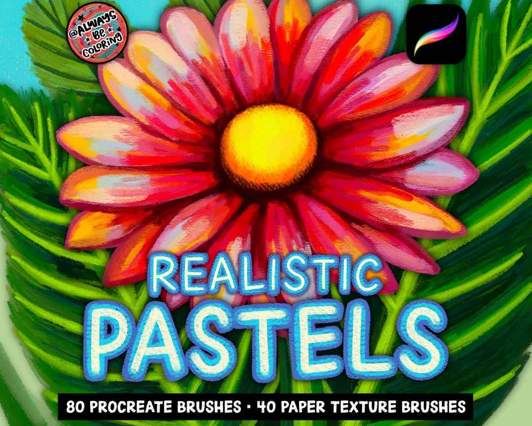 120 Procreate Realistic Pastel Brushes, Paper & Canvas Texture Brushes ...